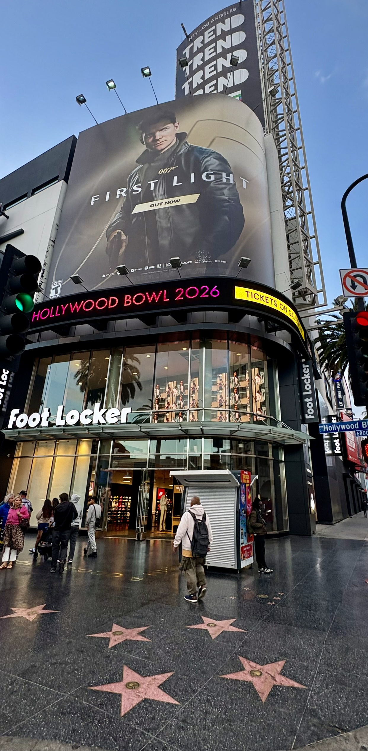 007 First Light billboard on Hollywood Boulevard